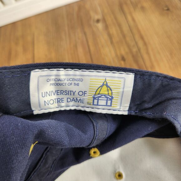 VTG Notre Dame Fighting Irish Hat Cap Navy Blue Gold Strapback Signatures NCAA - Picture 11 of 11